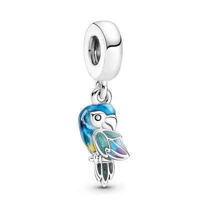 925 Silver Plated Colorful Accessories Jewelry Women Murano Glass Pink And Blue Sea Turtle Dangle Charm Fit Brand Bracelet