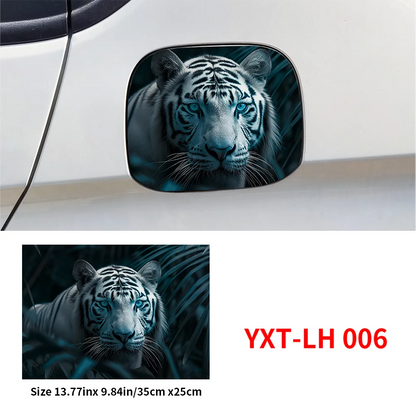 Car Cool Tiger Stickers Car Fuel Tank Cap Sticker Decoration Trim Cover Waterproof Sunscreen Vinyl Decal Exterior Accessories