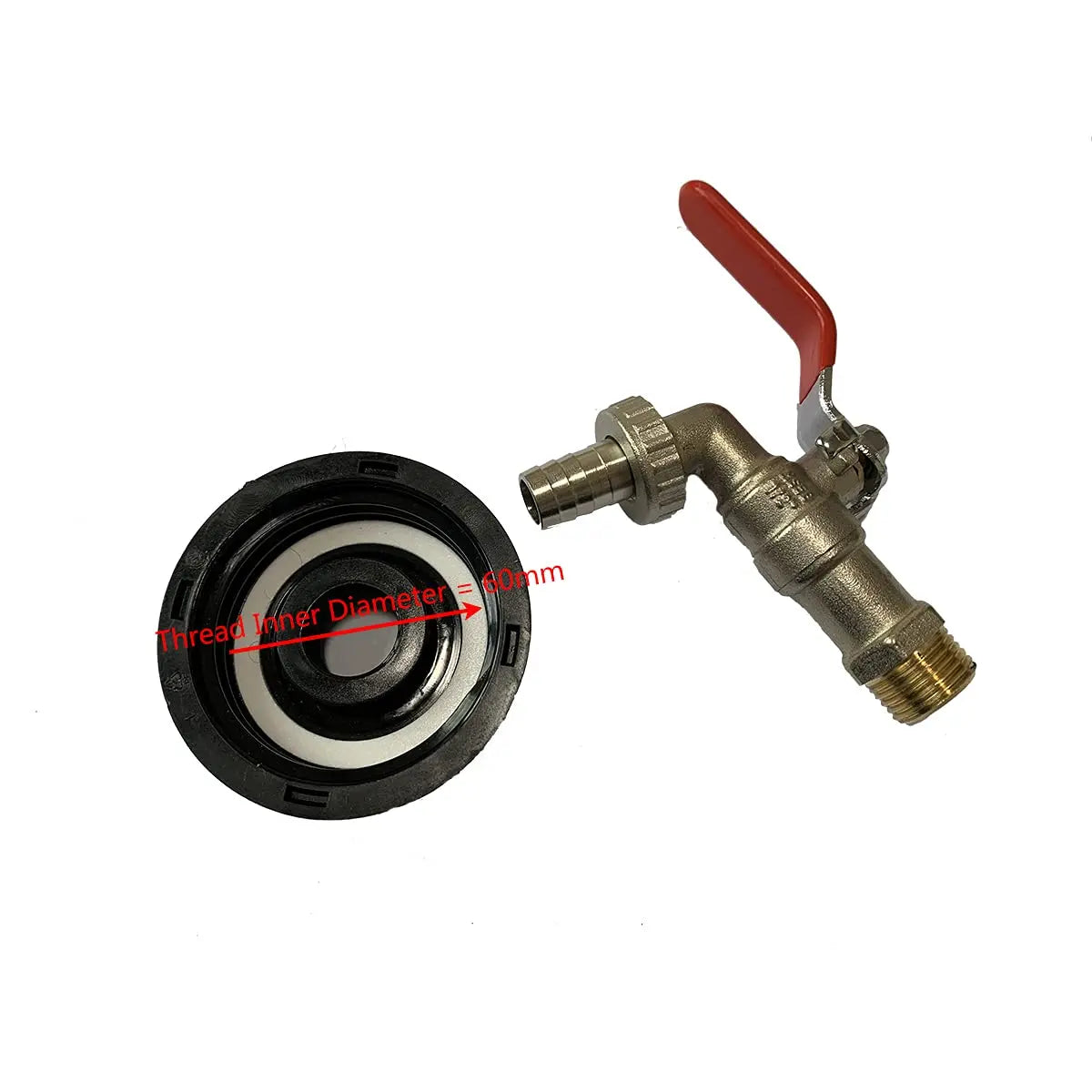 S60x6 Coarse Thread IBC Tank Tap Connecter X 1/2'' 3/4'' Water Coupling Adapter 1000L Garden Home Replacement Valve Fitting