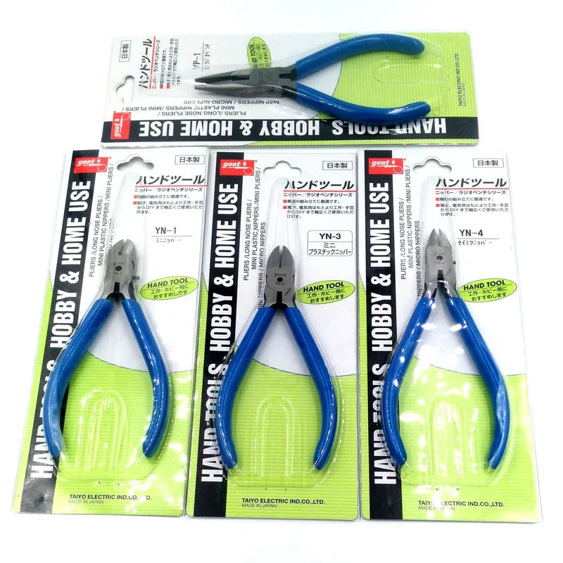 Japan GOOT Mini Pliers Diagonal Cutter Long Nose Nippers for Home Use Hobby Hand Tools Cutting Plastic Soft Wire Bending Holding