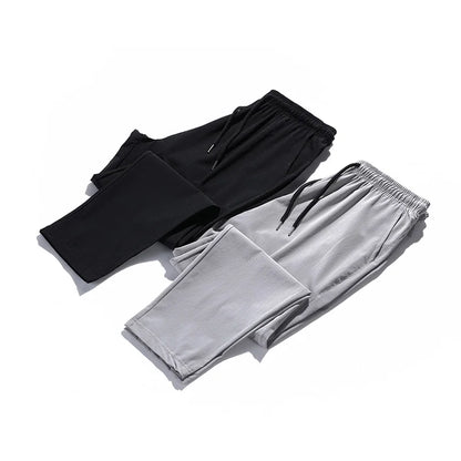 Summer Men Casual Pants Joggers Sweatpants Mens Solid Color Elastic Waist Trousers Fitness Sportswear Fashion Spring Sweatpants