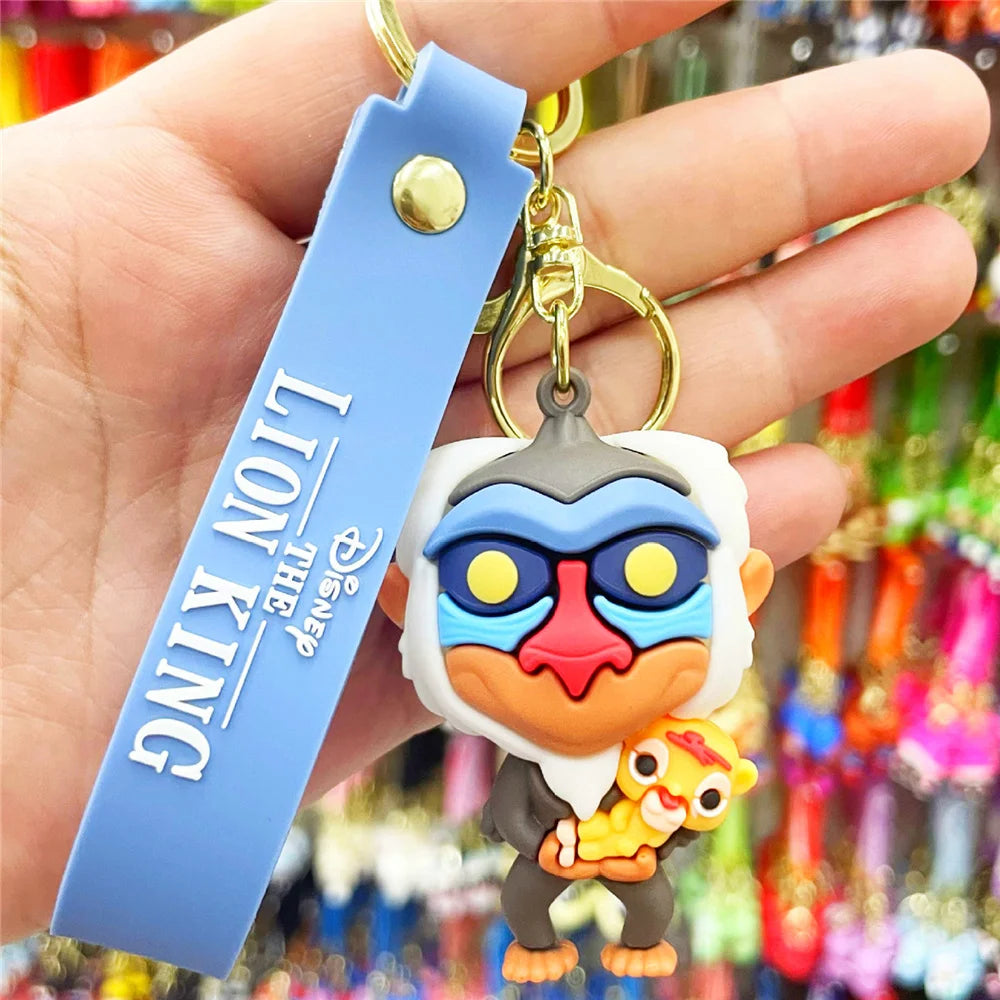 New Anime Disney Keychain Cartoon Mickey Mouse Minnie Lilo & Stitch Cute Doll Keyring Ornament Key Chain Pendant Kids Toys Gifts