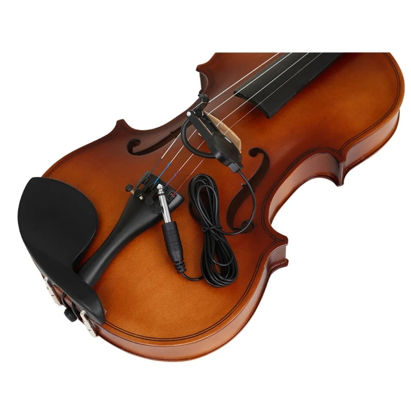 G92F Violin Pickup 2.8Meter 6.35mm Audible Clip on Microphone Piezo Violin Guitar Pickups for Acoustic Guitar Violin