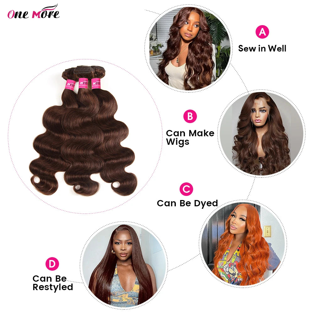 30inch Auburn Ginger Body Wave Bundles With Closure #30 Brown Bundles With Closure Colored Human Hair Bundles With Closure