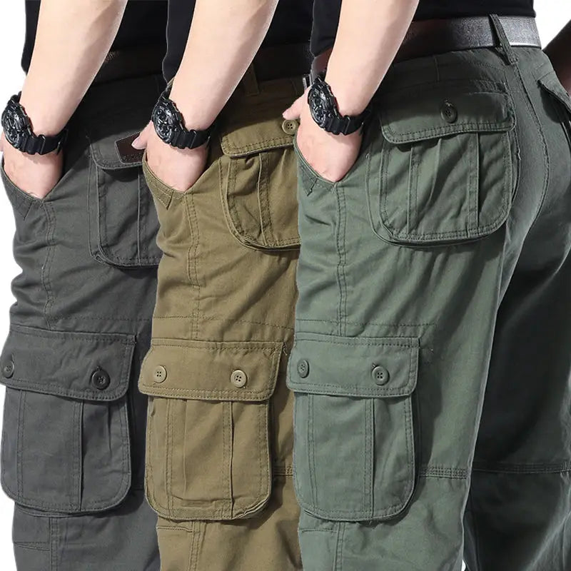 Men's Camo Pants Tactical Cargo Trousers Pure Cotton Overalls Camouflage Loose Work Wear Sports Climbing Sweatpants Heavy Weight