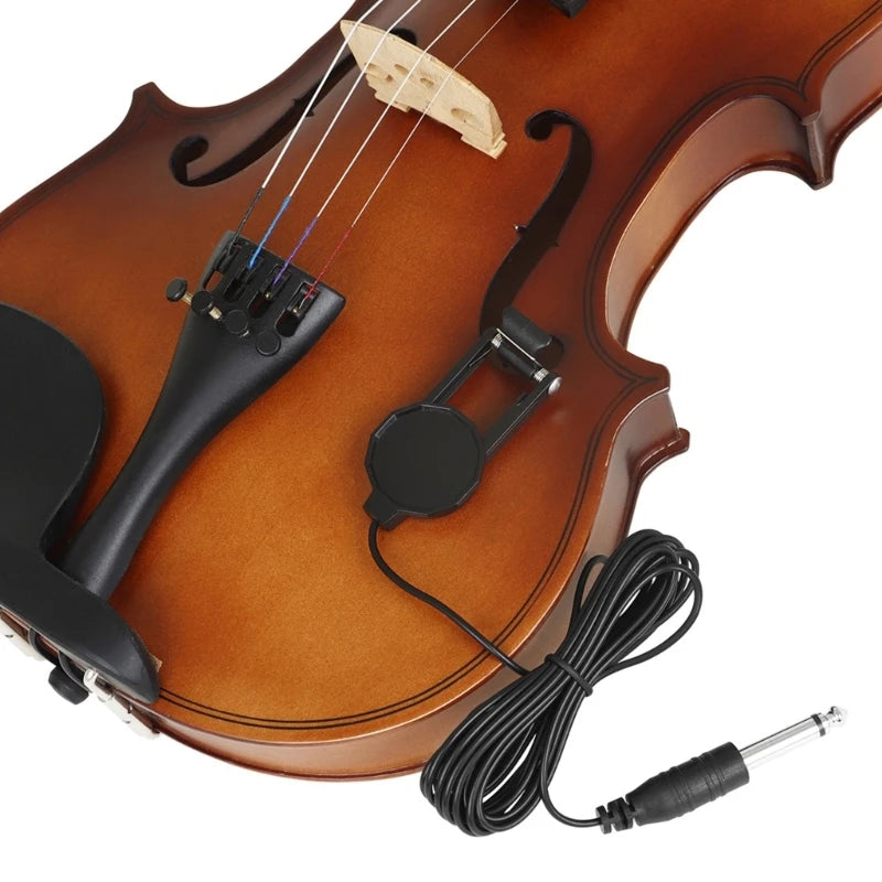 G92F Violin Pickup 2.8Meter 6.35mm Audible Clip on Microphone Piezo Violin Guitar Pickups for Acoustic Guitar Violin