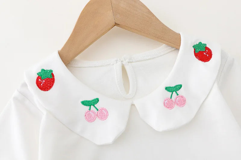 Kids Baby Girl Boutique Clothes 2024 Spring Fruit Suspender Skirts + White T-shirts + Pants Toddler Girls Outfits Children's Set