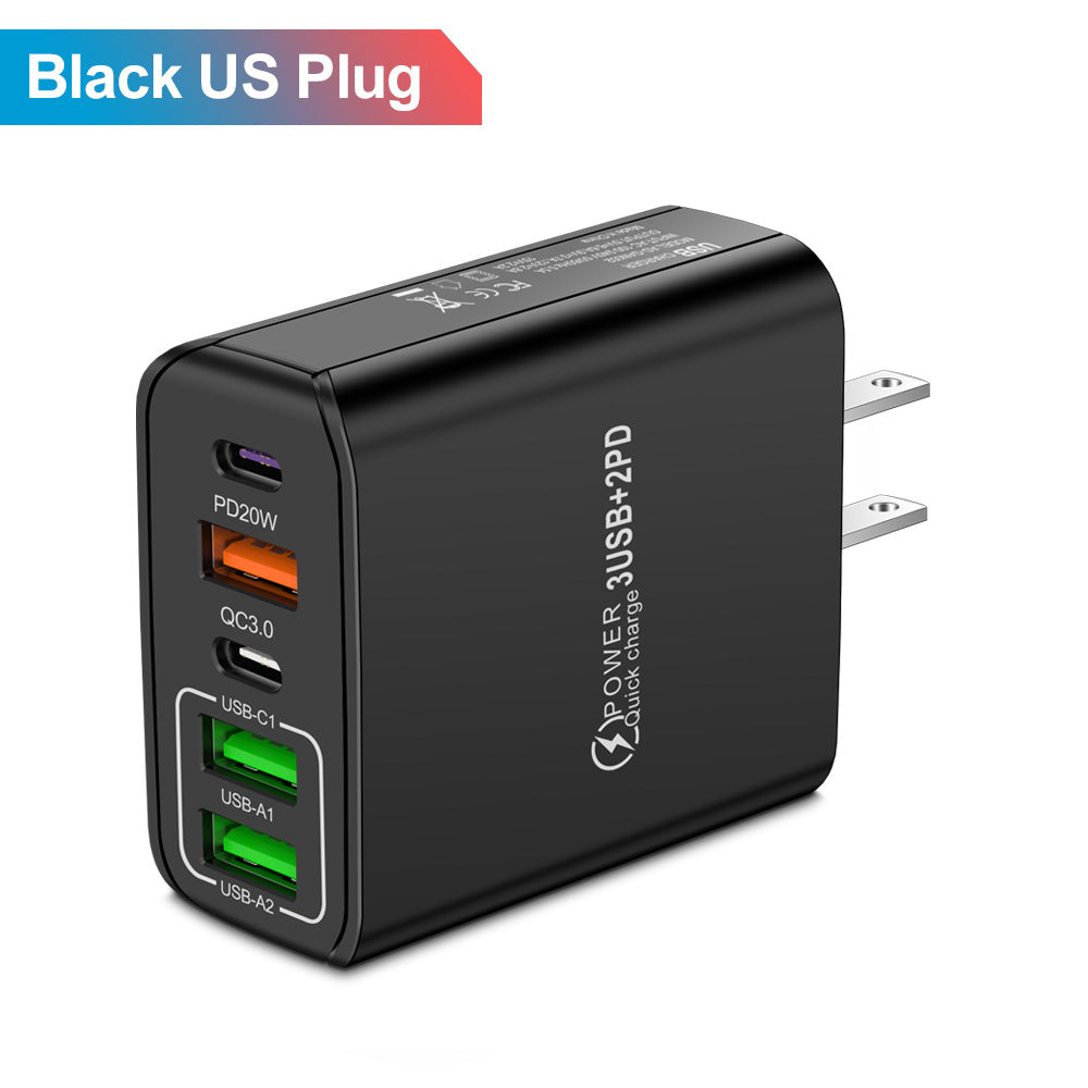 2PD+3USB fast charging mobile phone charger