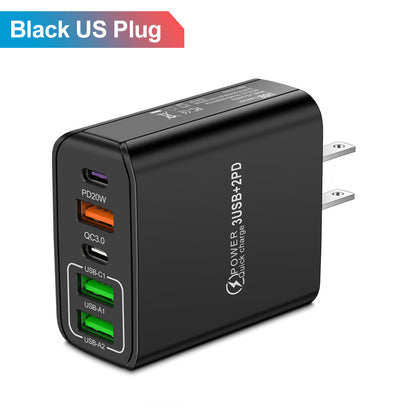 2PD+3USB fast charging mobile phone charger