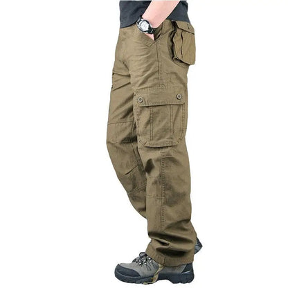 Men's Camo Pants Tactical Cargo Trousers Pure Cotton Overalls Camouflage Loose Work Wear Sports Climbing Sweatpants Heavy Weight