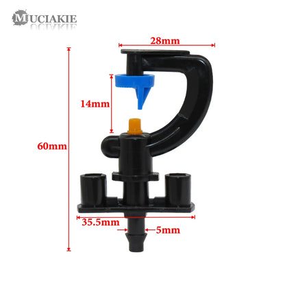 MUCIAKIE 5PCS 180 Degree Refraction G-Type Sector Spray Nozzle Garden Irrigation Spray System Sprayer Nozzle Connection 1/4 Hose