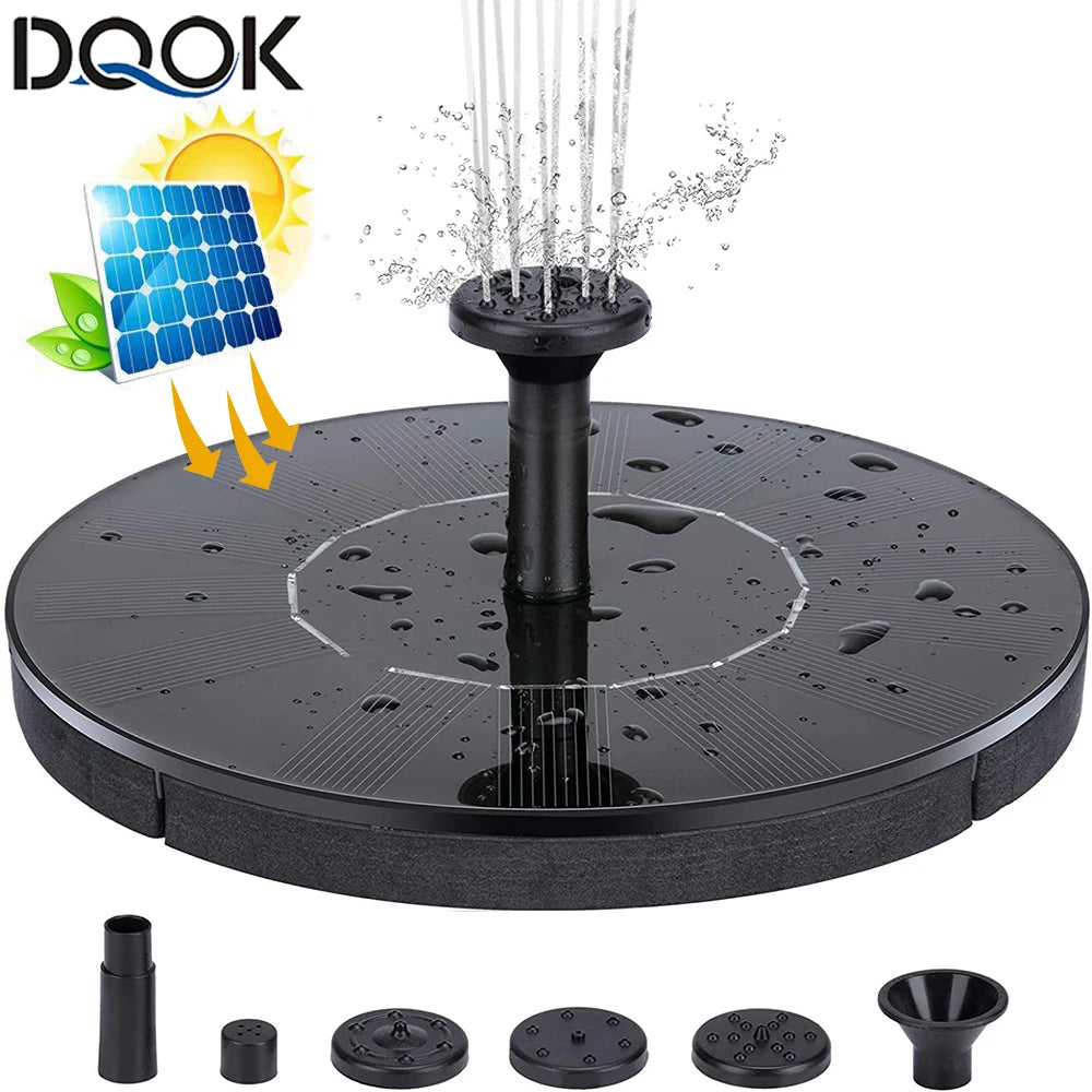 Mini Solar Water Fountain Pool Pond Waterfall Fountain Garden Decoration Outdoor Bird Bath Solar Powered Fountain Floating Water