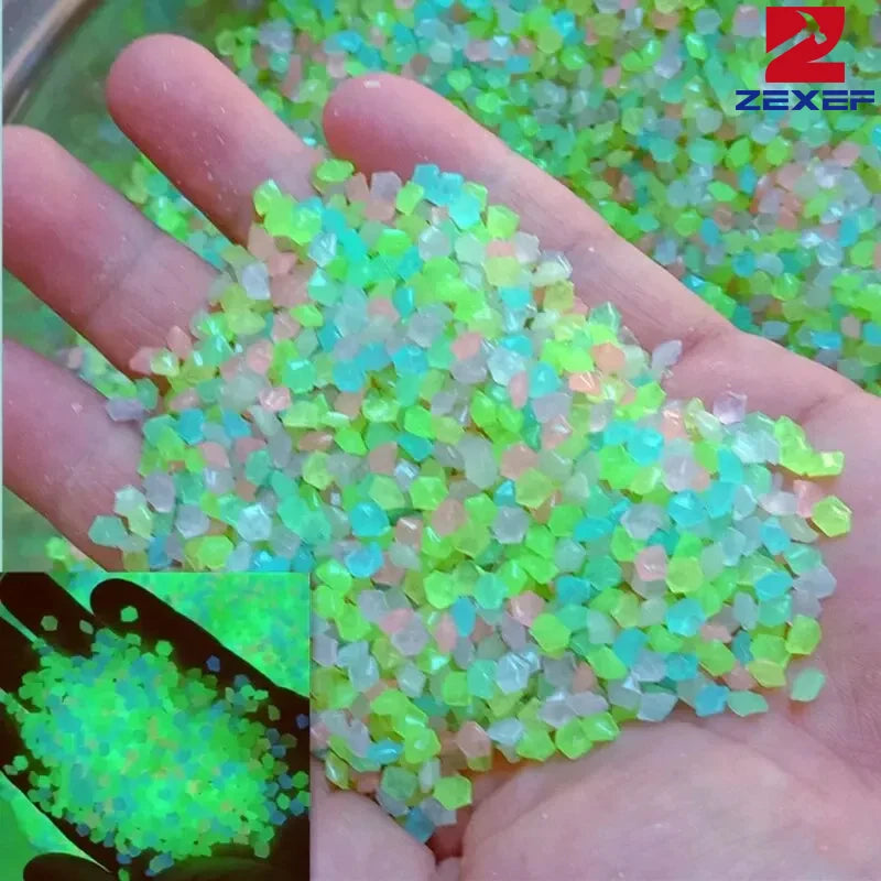 1000pcs 3-5mm Luminous Sand Glow in Dark Pebbles Stone Home Garden Yard Outdoor Path Lawn Decorations Fish Tank Aquarium Decor