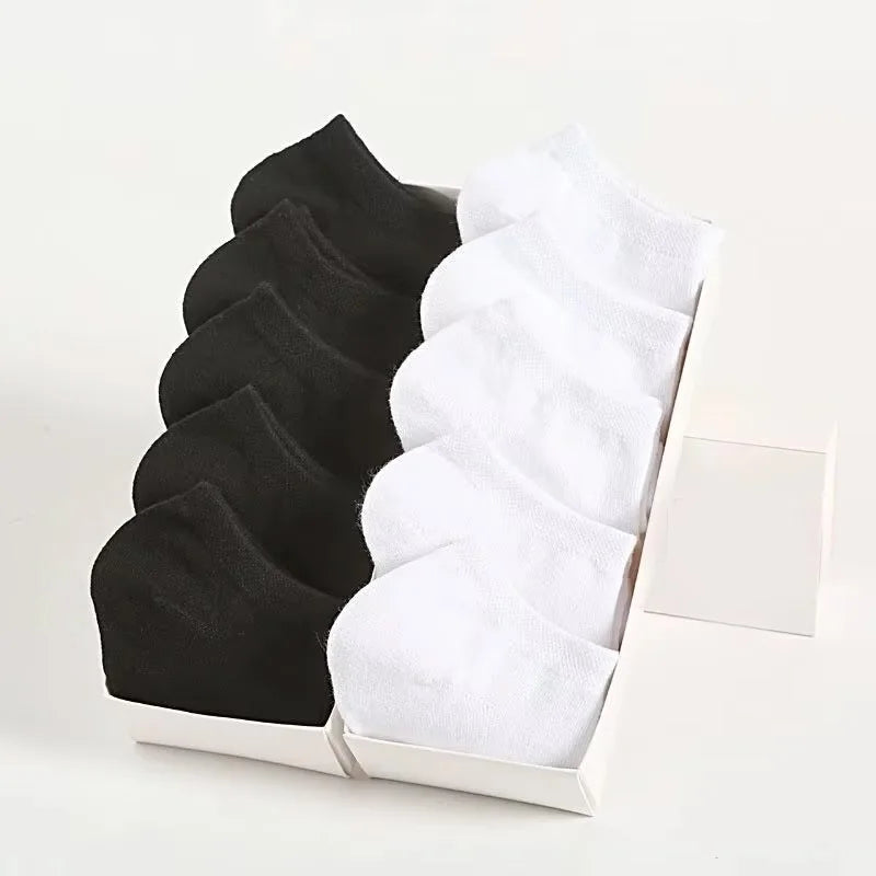 5/10/20/30 Pairs Women/Men Boat Socks Invisible Low Cut Silicone Summer No-show Ankle Socks Solid Color Casual Breathable