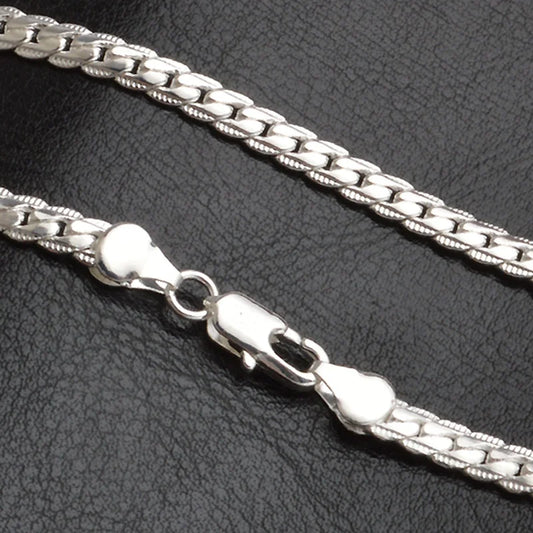 20-60cm Silver Color Luxury Brand Design Noble 5mm Necklace Chain For Woman Men Fashion Wedding Engagement Jewelry