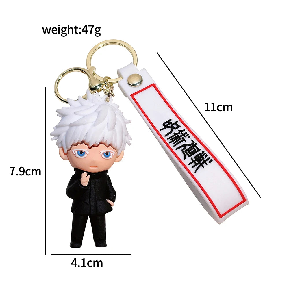 Anime Jujutsu Kaisen Cosplay keychain Gojo Itadori Fushiguro Kugisaki Sukuna Kawaii Doll Keyrings for Bag Pendant Key Holder