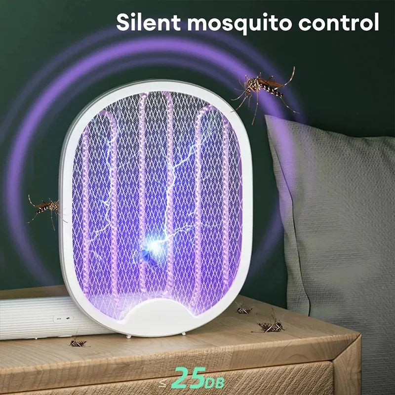 Foldable Electric Mosquito Swatter Mosquito Killer with UV Light USB Rechargeable Electric Bug Zapper Fly Bat Insect Swatter