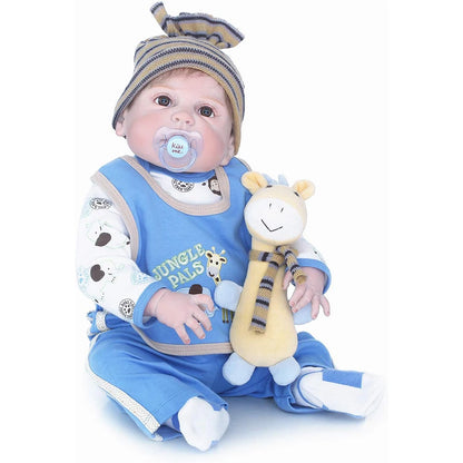 Reborn Dolls Clothes Boy 22 inches Blue Outfits Set for 20-23 inch Newborn Baby Boy Dolls Clothing Accesories