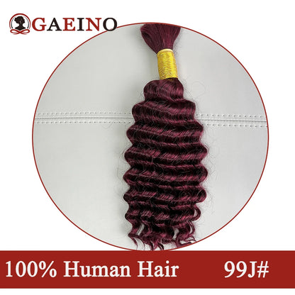 Deep Wave Bulk Hair Human Hair Braiding Color Natural Black No Weft Bulk Human Hair For Braiding Extensions Salon Quality 14-28"