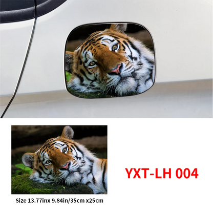 Car Cool Tiger Stickers Car Fuel Tank Cap Sticker Decoration Trim Cover Waterproof Sunscreen Vinyl Decal Exterior Accessories