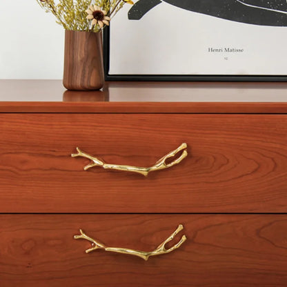 Modern Minimalist Branch Pulls Solid Brass Handles Household Wooden Cabinet Knobs Durable Drawer Handles Stylish and Robust