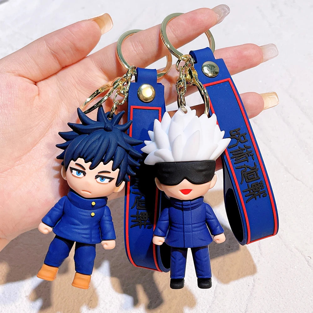 Anime Jujutsu Kaisen Cosplay keychain Gojo Itadori Fushiguro Kugisaki Sukuna Kawaii Doll Keyrings for Bag Pendant Key Holder