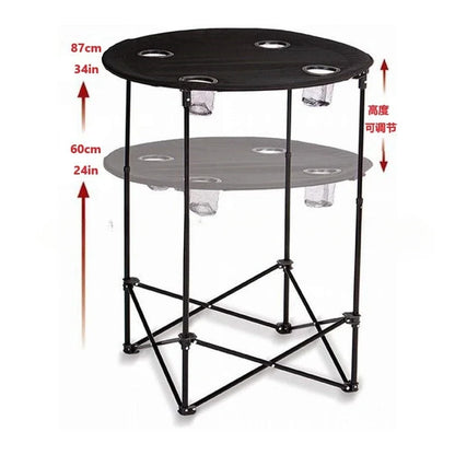 Camping table Adjustable folding round table Travel camping picnic barbecue folding table