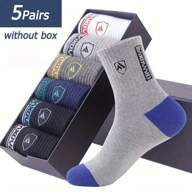 5/10 Pairs Set Mens Ultra Breathable Stylish Sports Socks for High Performance Basketball Football Fashion Multipack