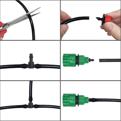 DIY 5-50m PVC Garden Watering Garden Hose 4/7mm Micro Irrigation Pipe Drip Watering Kits with Adjustable Drippers Punch Tool