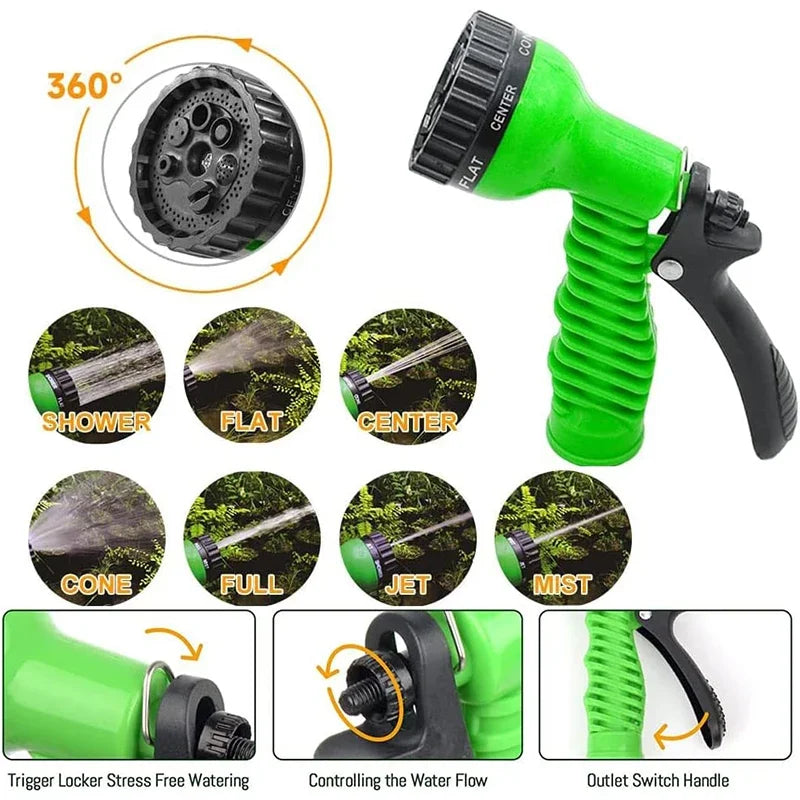 High Pressure Car Wash Water Gun Household Plastic Telescopic Hose Set Car Garden Garden Shower Hose