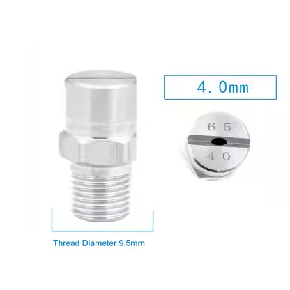 2Pcs High Pressure Stainles Steel Flat Nozzle Stainless Steel 1/8" Industrial V Jet High Pressure Fan Cleaning Nozzle 65 Degrees