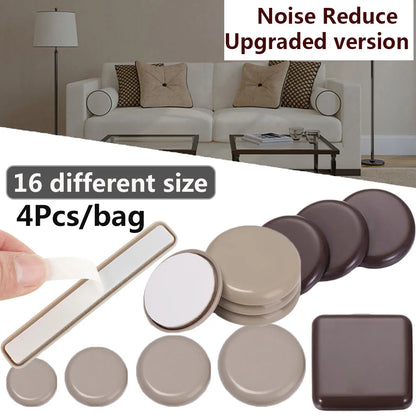 4pcs Furniture Leg Slider Pads Anti Scratch Easy Move Heavy Furniture Thickened Moving Pad Anti-abrasion Floor Protector Mat