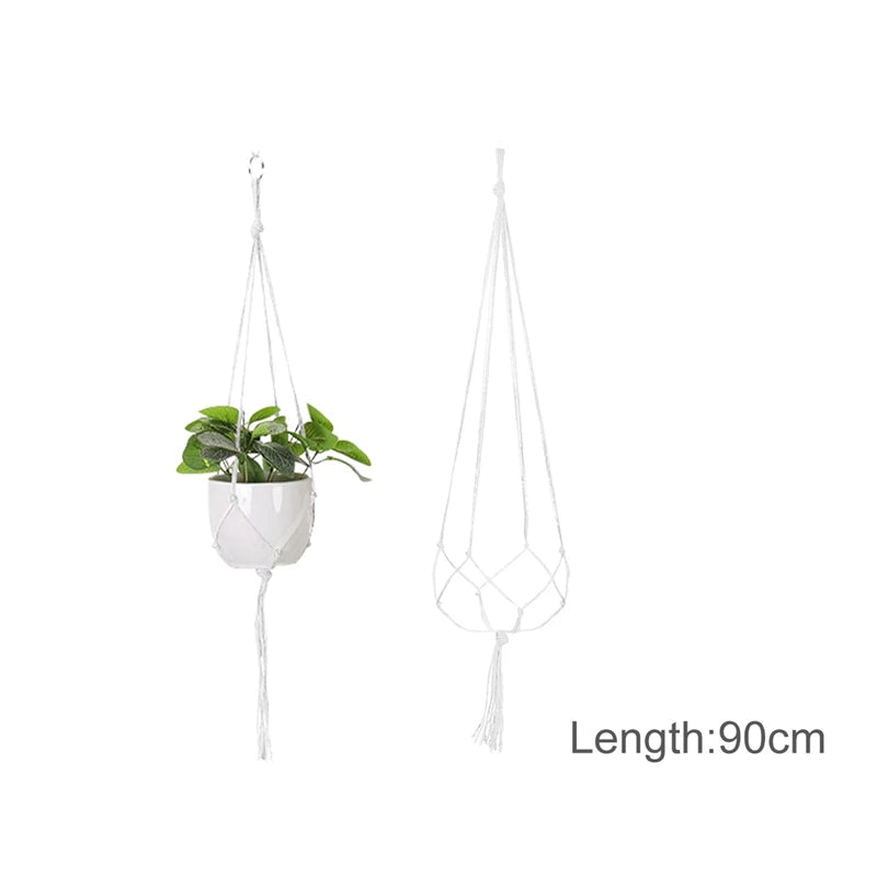 Hanging Plant Handmade Macrame Plant Hanger Flower Pot Planter Hanger Wall Decor Courtyard Garden Hanging Planter Hanging Basket