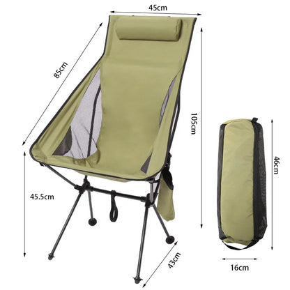 Camping high back moon chair ultra light aluminum alloy fishing picnic barbecue chair portable beach camping leisure chair