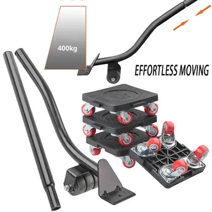 New 6Pwcs Professional Furniture Mover Tool Set Heavy Stuffs Transport Lifter Wheeled Mover Roller with Wheel Bar Moving