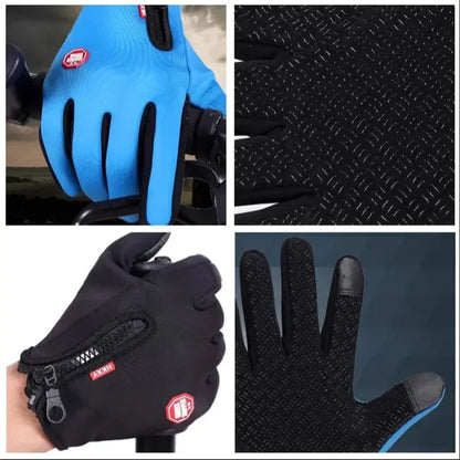 Winter Gloves For Men Waterproof Windproof Cold Gloves Snowboard Motorcycle Riding Driving Warm Touchscreen Zipper Glove