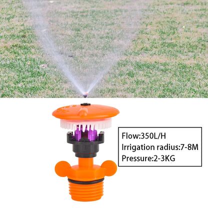 360-Degree Rotating Garden Sprinkler with Support - 1/2" Thread, Ideal for Lawns & Gardens, Durable Plastic, Watering & Irrigati