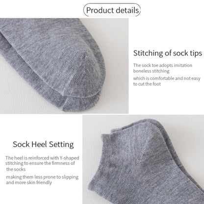 5/7/10 Pairs of Men/women Boat Socks, Plain Color, Anti Odor, Summer Ankle Socks, Casual and Breathable Low Waisted Socks