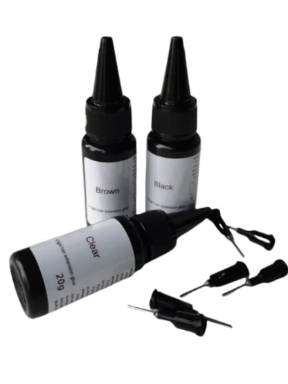 Factory provides 20g UV wig adhesive, hair styling tools, and accessories in black, transparent, and brown colors