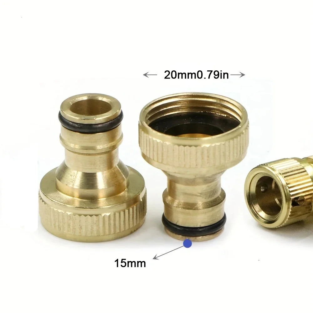 Brass Faucet Tap Connector Mixer Hose Adaptor Quick Connecter 1/2 3/4 Copper Hose Coupling Adapter Garden Watering Fittings Tool