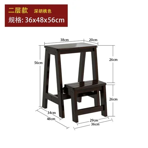 Innovative Multifunctional Household Ladder: Solid Wood Folding Storage, Dual-Use Ladder Chair, Climbing Stool for Home