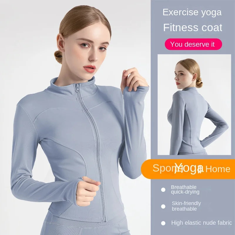 Jackets for Women Fit Coat Women Women Jacket Zippers Casual Wear Long Sleeve Tight Yoga Clothing Slimming Yoga Sports Jacket