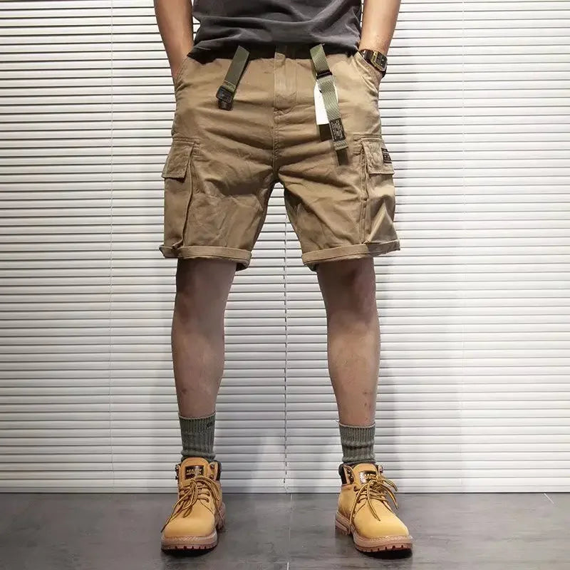 Mens Cargo Shorts With Draw String Hiking Combat Bermuda Short Pants For Men Luxury Y2k Trend Unique Cotton Hevy Whate New In