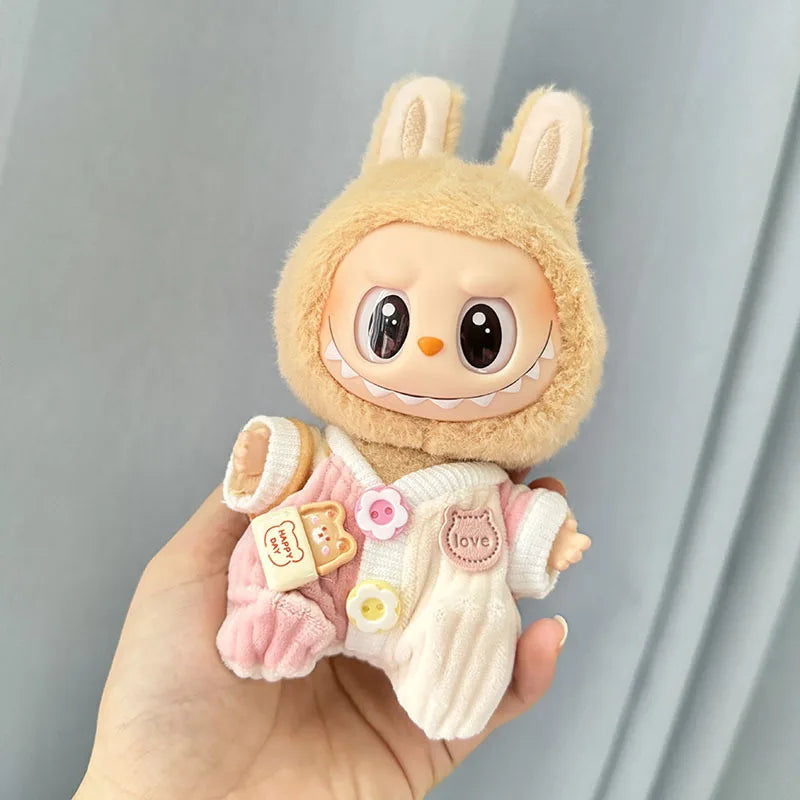 17cm Mini Plush Doll'S Clothes Labubu I II Idol Dolls Sitting Party Overalls Clothing Gift Outfit Accessories For Korea Kpop Exo