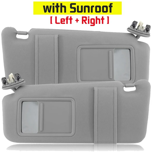 Gray Car Sun Visor Shade Pair Left & Right Side for Toyota Camry 2007-2011 with Sunroof and Lights