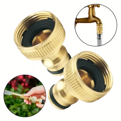 Brass Faucet Tap Connector Mixer Hose Adaptor Quick Connecter 1/2 3/4 Copper Hose Coupling Adapter Garden Watering Fittings Tool