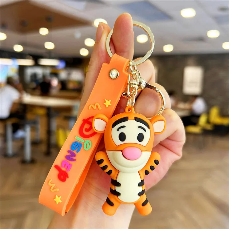 New Anime Disney Keychain Cartoon Mickey Mouse Minnie Lilo & Stitch Cute Doll Keyring Ornament Key Chain Pendant Kids Toys Gifts