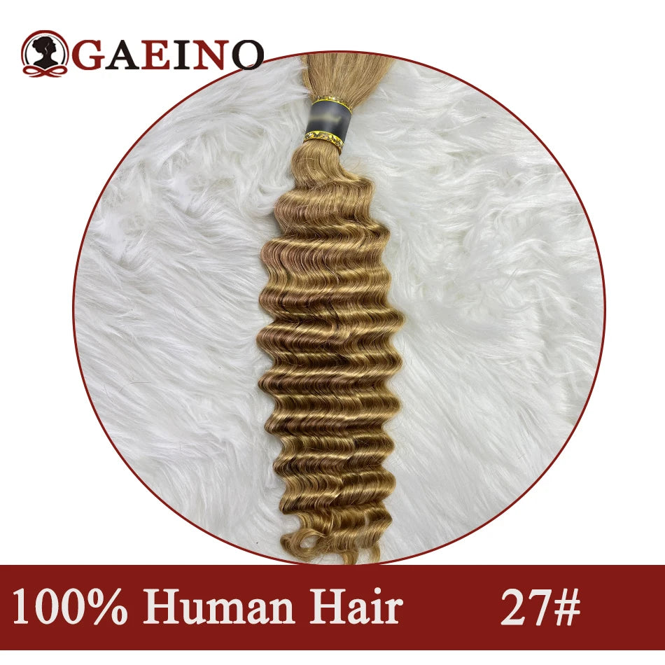 Deep Wave Bulk Hair Human Hair Braiding Color Natural Black No Weft Bulk Human Hair For Braiding Extensions Salon Quality 14-28"