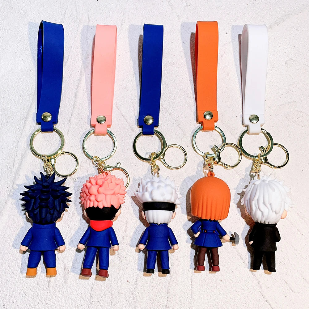 Anime Jujutsu Kaisen Cosplay keychain Gojo Itadori Fushiguro Kugisaki Sukuna Kawaii Doll Keyrings for Bag Pendant Key Holder