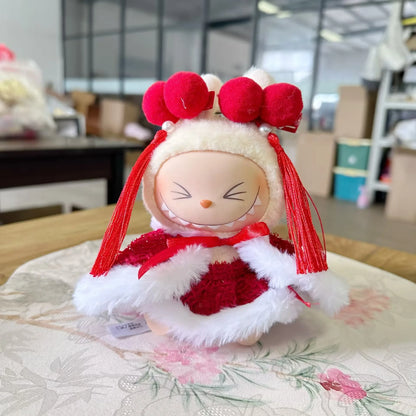 15cm Labubu Idol Dolls Clothes Beautiful Kimono New Year Xmas Accessories Korea Kpop Exo Clothing Hoodie Plush Doll'S Clothes